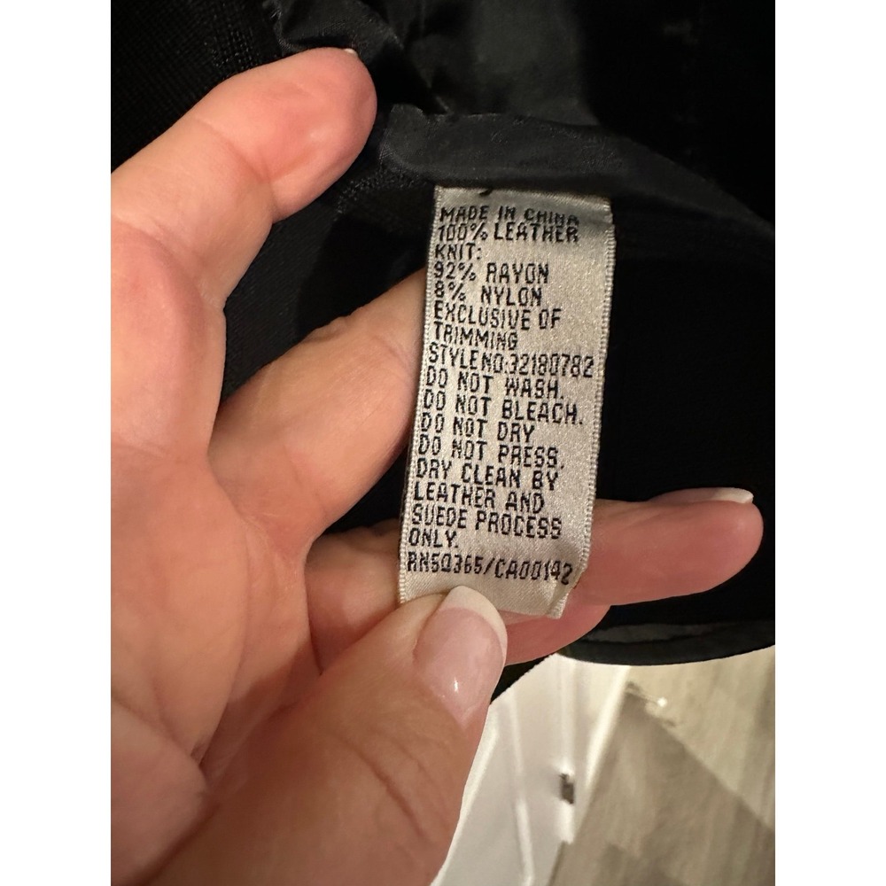 Vintage NYGARD Leather Jacket Sweater Black Size S Full Zip Front - Picture 4 of 7